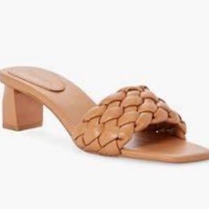 JustFab Tonika Braided Tan Heels/Mules Size 7